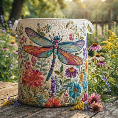 Boho Flying Dream Quilted Laundry Basket Mystic Feather Storage Bin, Quilt Fabric Hamper