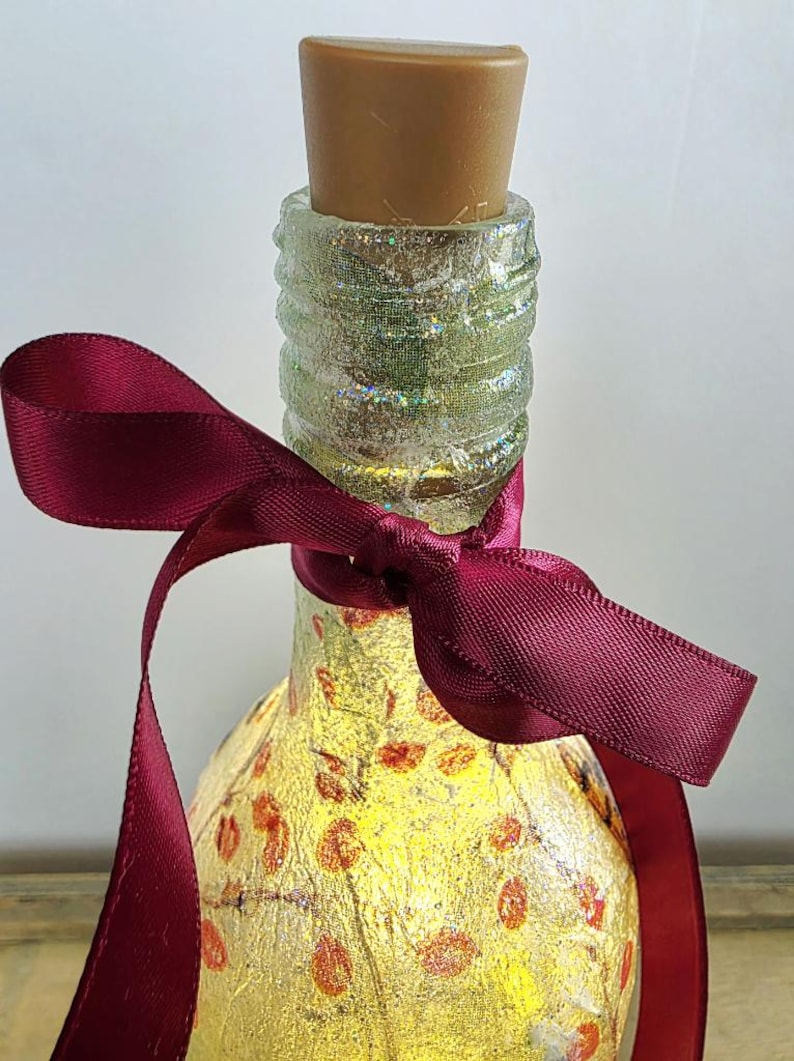 Barn Owl Bottle Lamp | Decoupage Rustic LED  Light | Woodland Decor Nature Gift