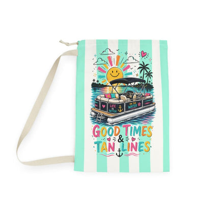 Pontoon Boat Bag, Beach Tote Laundry Bag, Good Times & Tan Lines Storage Sack, Lake House Gift, Boat Party Bag, Pool Bag, Big Oversized bag
