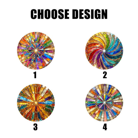Rainbow Spiral Stained Glass Suncatcher, Rainbow Window Hanging, Colorful Spiral Sun Catcher, Summer Home Decor, Boho Gift for Her