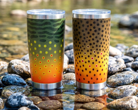 Brook Trout or Brown Trout Tumbler 20oz | Insulated Fishing Cup
