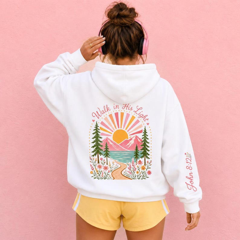 Bible Verse Hoodie Christian Sweatshirt Teen Girl Youth Camp Faith Clothing Inspirational Gift Teenage Daughter Spiritual Wear Scripture