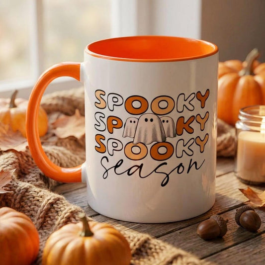 Spooky Season Mug, Cute Ghost Halloween Coffee Mug, Spooky Season Gift, Halloween Mug for Her, Ghost Coffee Cup, Cute Halloween Mug