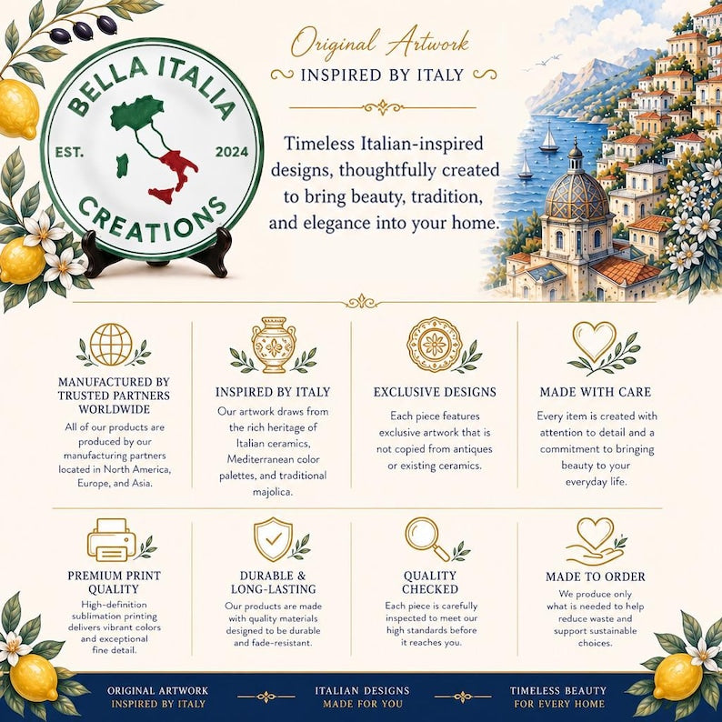 Rustic Italian Villa Style Decor Inspired By Sorrento Lemons Ceramic Display Plate