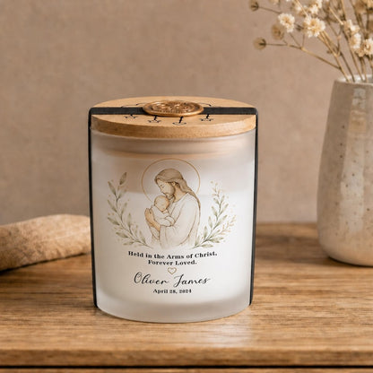 Personalized Christian Baby Memorial Candle - Custom Infant Loss Keepsake