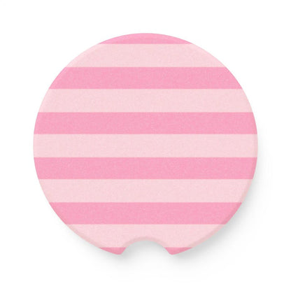 Universal Fit Pink Striped Car Coasters, 1 or 2 Count Car Accessories