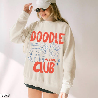 Doodle Mom Club Sweatshirt, Goldendoodle Shirt, Dog Mom Crewneck, Dog Mama Sweatshirt, Comfort Colors® LIGHTWEIGHT Sweatshirt 1466