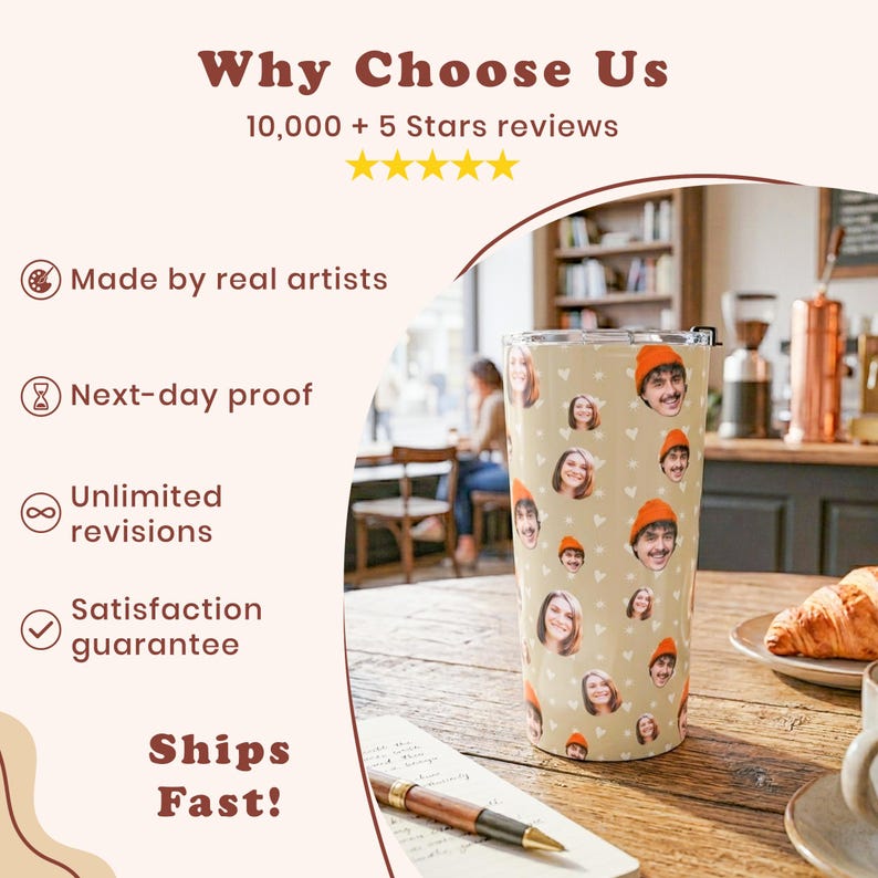 Personalized Pet Photo Tumbler, Custom Photo Insulated Tumbler 20oz with Many Faces, Travel Mug, Pet Gift