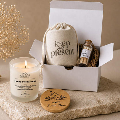 Personalized Housewarming Gift | New Home Candle | Custom First Home Present for Neighbor, Realtor Closing Gift