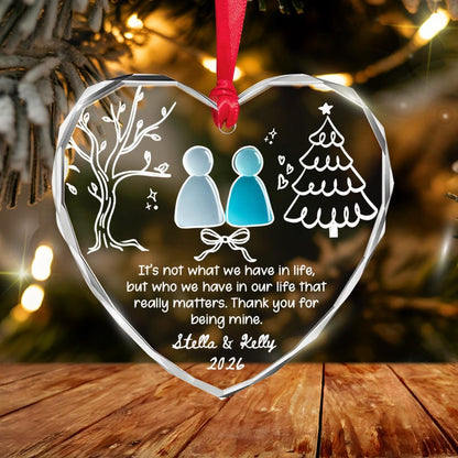 Personalized Friend Glass Ornament, Soulmate Friendship Keepsake