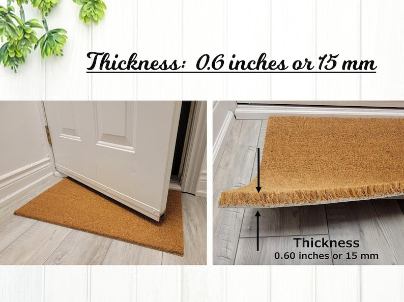 Abstract Ocean Coir Doormat, Coastal Welcome Mat