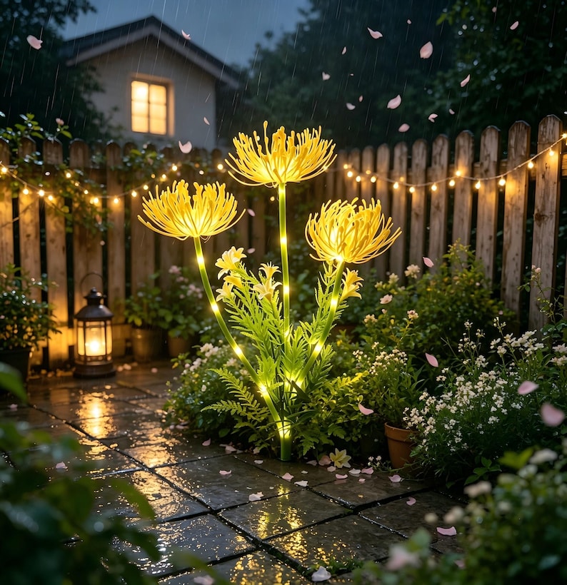 2 Pack Solar Glowing Flower Lights Outdoor Waterproof LED Garden Stake Lights Decorative Yard Patio Pathway Lawn Gifts For Women Mom
