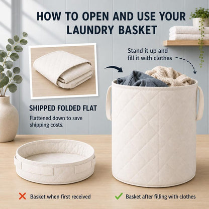 Quilted Cats Storage Basket, Cat Lover Laundry Hamper, Fabric Home Organization