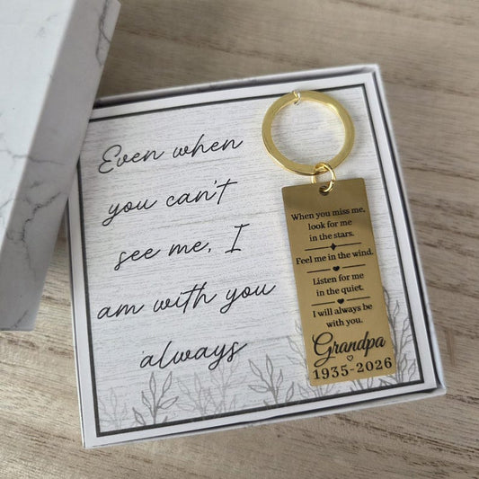 Personalized Memorial Keychain, Custom Engraved Sympathy Gift, Stainless Steel Remembrance Keychain, Loss of Loved One Gift, In Memory Gift