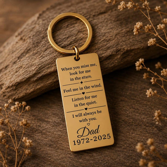 Personalized Memorial Keychain, Custom Engraved Sympathy Gift, Stainless Steel Remembrance Keychain, Loss of Loved One Gift, In Memory Gift