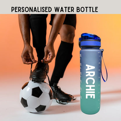 Personalised Water Bottle with Spout, Leak Proof, BPA-Free, Time Markings