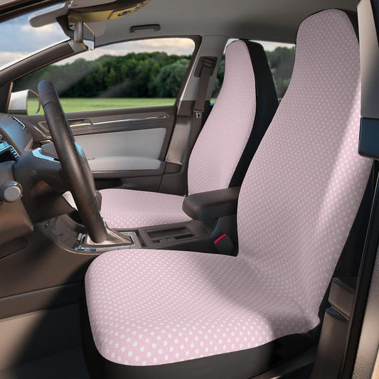 Universal Fit Polka Dot Car Seat Covers (2x Front) Automotive Accessories