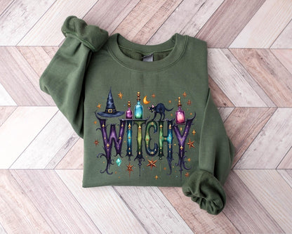 Halloween Witch Sweatshirt, Funny Witch Sweatshirt, Halloween Women Shirt, Witchy Vibes Sweatshirt, Witchy Things Shirt, Halloween Gift
