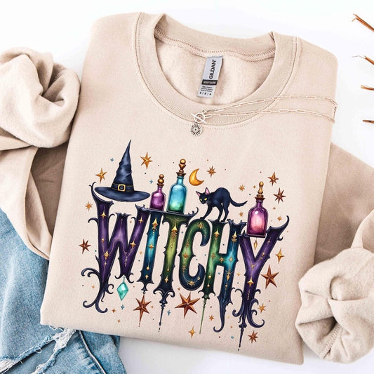 Halloween Witch Sweatshirt, Funny Witch Sweatshirt, Halloween Women Shirt, Witchy Vibes Sweatshirt, Witchy Things Shirt, Halloween Gift