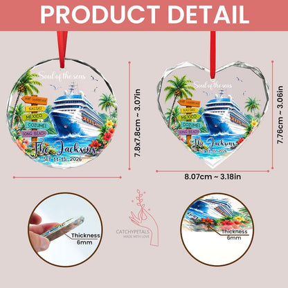 Custom Cruise Travel Adventure Ornament, Traveling Destination Glass Ornament, Travel Gift, Cruise Ship Keepsake, Cruise Ship Vacation Gifts