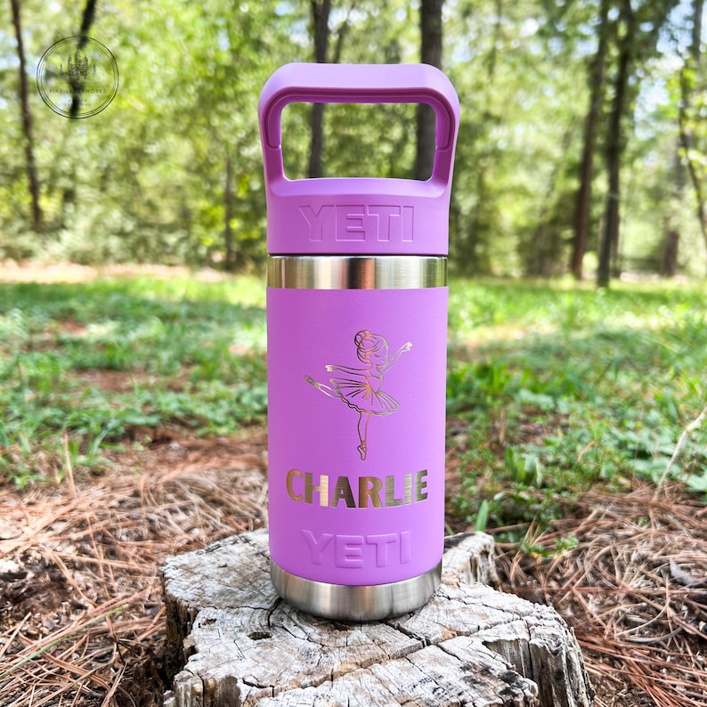 Personalized Kids Custom Yeti Rambler Jr Water Bottle Engraved Insulated Tumbler Back to School Gift Idea for Children 20 Theme Options