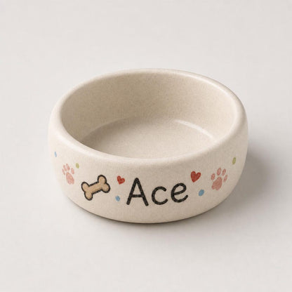 Personalized Ceramic Dog Bowl, Custom Pet Food Dish, Handmade Pottery, Custom Size Color