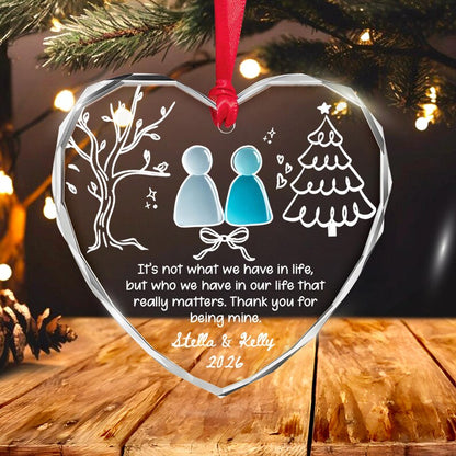 Personalized Friend Glass Ornament, Soulmate Friendship Keepsake