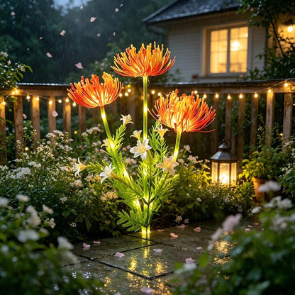 2 Pack Solar Glowing Flower Lights Outdoor Waterproof LED Garden Stake Lights Decorative Yard Patio Pathway Lawn Gifts For Women Mom