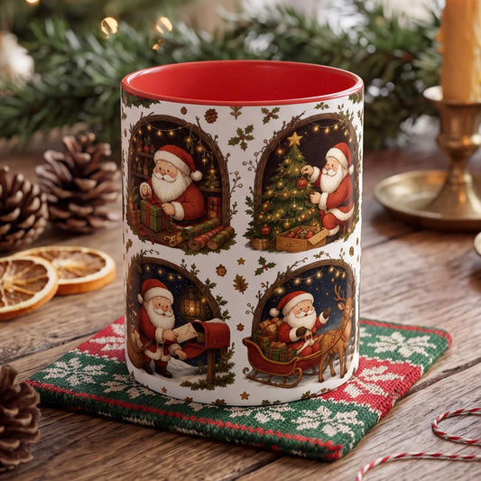 Santa Claus Christmas Mug, Vintage Santa Coffee Cup, Christmas Gift Mug, Cute Santa Mug, Holiday Coffee Mug Gift, Christmas Mug for Her