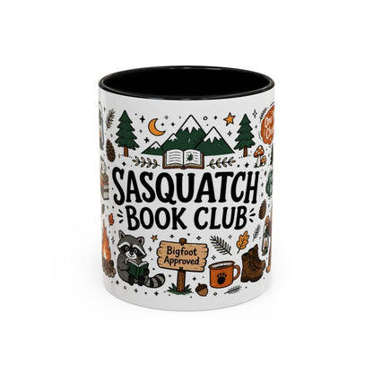 Sasquatch Book Club Mug, Bigfoot Coffee Mug, Funny Book Lover Gift, Reader Mug Gift, Cryptid Mug, Books and Campfires Mug, Forest Reads