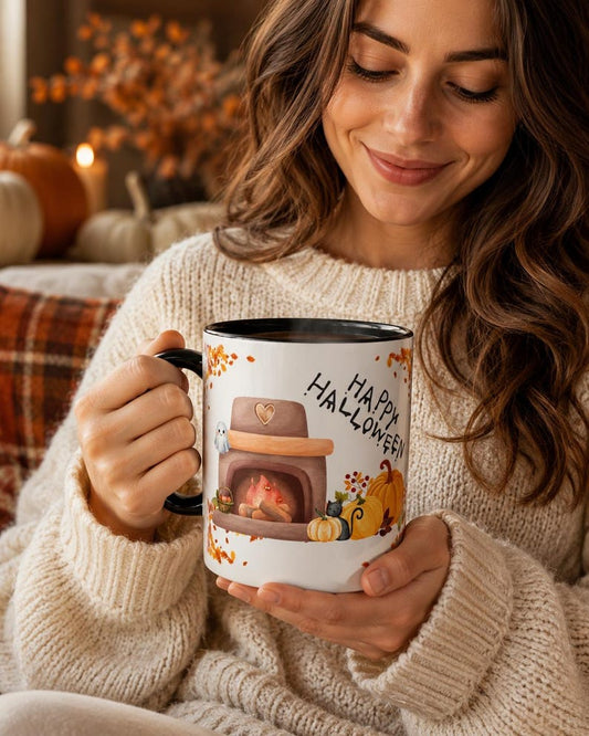 Happy Halloween Pumpkin Scene Mug | Accent Coffee Mug