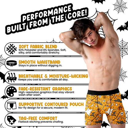 Random Stock Apparel Halloween Icons Boxer Briefs Mens Ghost Pumpkin Underwear