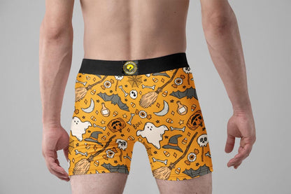Random Stock Apparel Halloween Icons Boxer Briefs Mens Ghost Pumpkin Underwear