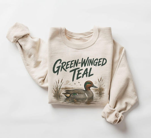 Green-Winged Teal Duck Birding Gift - Unisex Adult Crewneck Sweatshirt