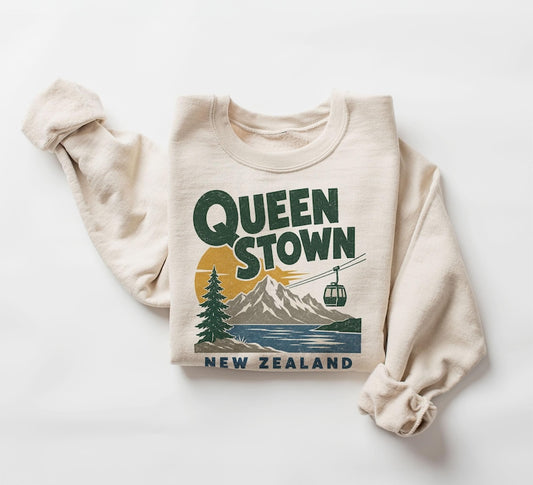 Queenstown New Zealand Adventure Travel - Unisex Adult Crewneck Sweatshirt