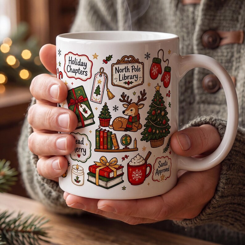 Santa's Favorite Reader Mug, Funny Bookworm Christmas Mug, Nice List Reader Gift, Cozy Book Lover Mug, Christmas Reading Mug