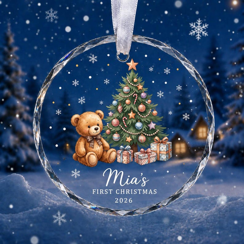 Personalized Baby’s First Christmas Ornament 2026, Baby First Christmas Keepsake, Newborn Baby Gift, Custom Name Ornament, Xmas Tree Decor