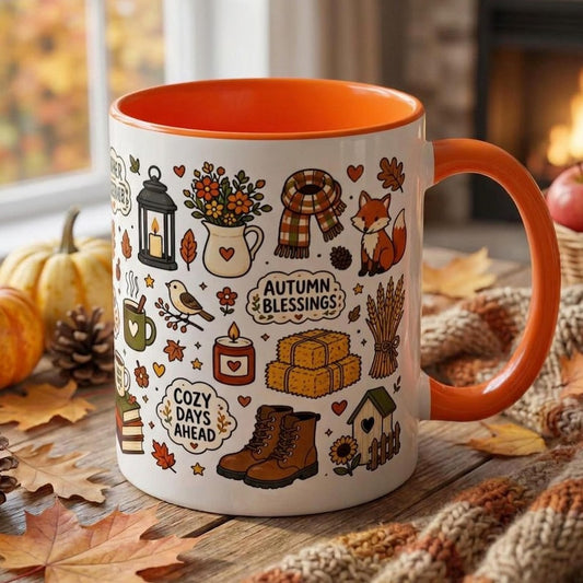 Hello Fall Mug, Cozy Autumn Coffee Mug, Harvest Season Mug, Thanksgiving Coffee Cup, Pumpkin Lover Gift, Cozy Fall Decor Mug, Fall Lover Mug