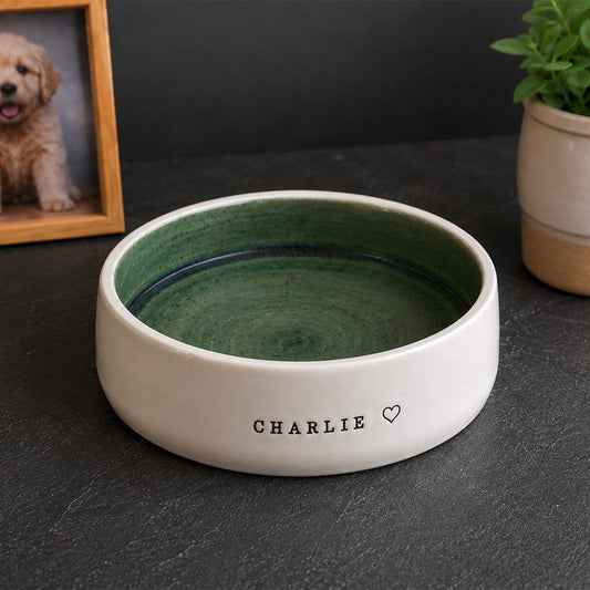 Personalized Ceramic Pet Bowl, Custom Dog Bowl With Name, Pet Lover Gift