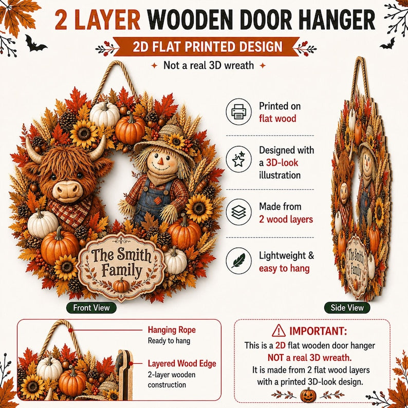 Happy Fall Y'all Scarecrow Wreath, Fall Front Door Decor, Pumpkin Sunflower Wreath, Rustic Autumn Door Hanger, Harvest Decor
