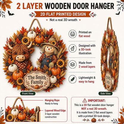 Happy Fall Y'all Scarecrow Wreath, Fall Front Door Decor, Pumpkin Sunflower Wreath, Rustic Autumn Door Hanger, Harvest Decor