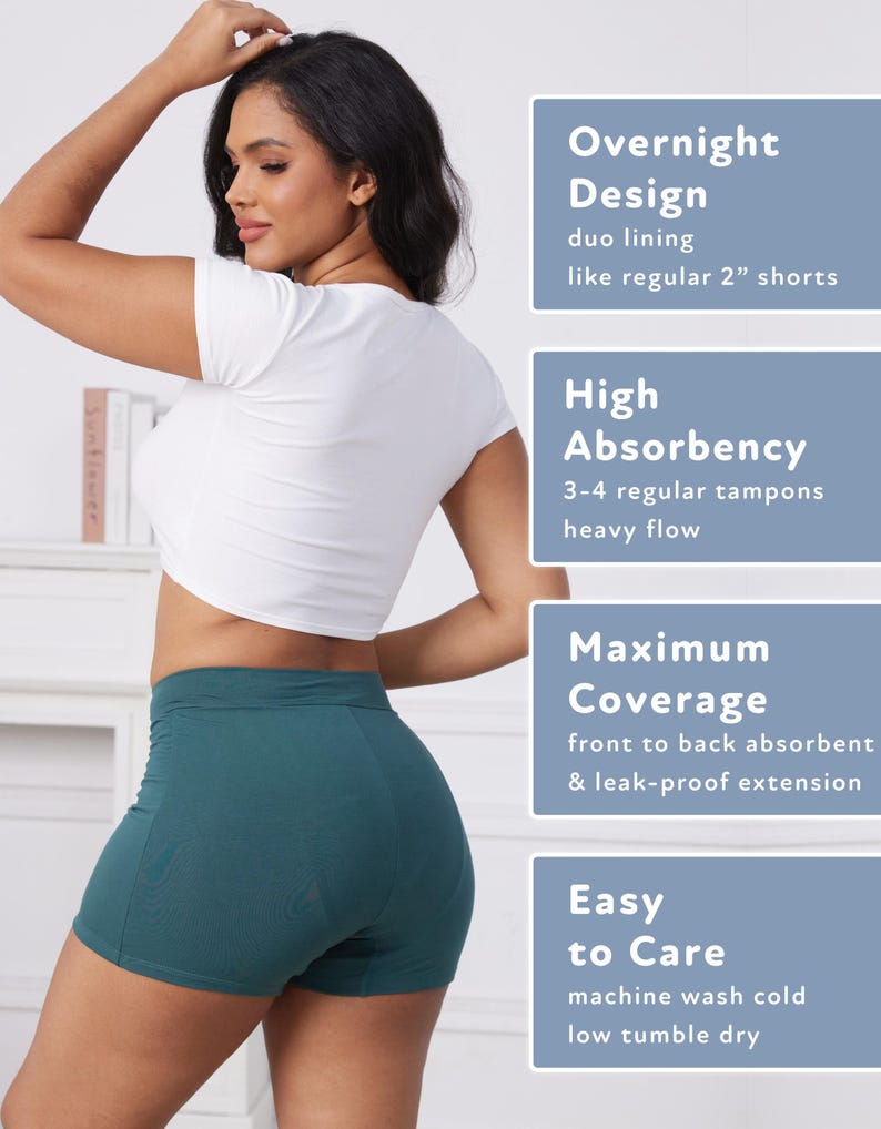 Goat Union Overnight Period Sleep Shorts: Heavy Flow, Leakproof Bamboo Viscose