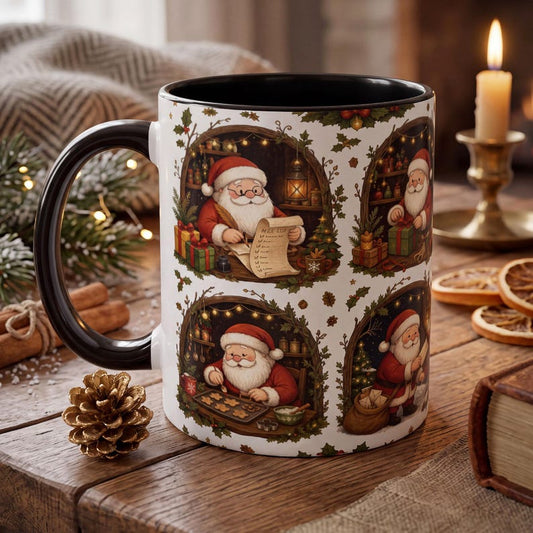 Santa Claus Christmas Mug, Vintage Santa Coffee Cup, Christmas Gift Mug, Cute Santa Mug, Holiday Coffee Mug Gift, Christmas Mug for Her