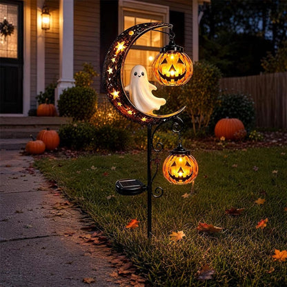 Solar Halloween Garden Stake,Ghost Pumpkin Lanterns Yard Light, Outdoor Fall Pathway Decor, Holiday Garden Gift, Halloween Gift