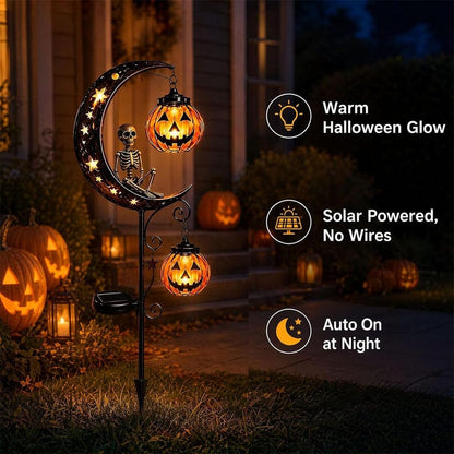 Solar Halloween Garden Stake,Ghost Pumpkin Lanterns Yard Light, Outdoor Fall Pathway Decor, Holiday Garden Gift, Halloween Gift