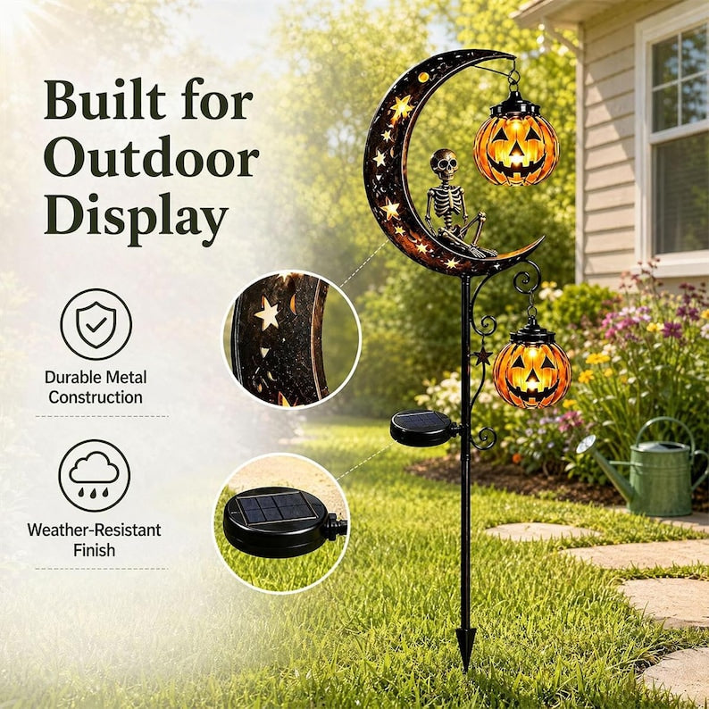 Solar Halloween Garden Stake,Ghost Pumpkin Lanterns Yard Light, Outdoor Fall Pathway Decor, Holiday Garden Gift, Halloween Gift