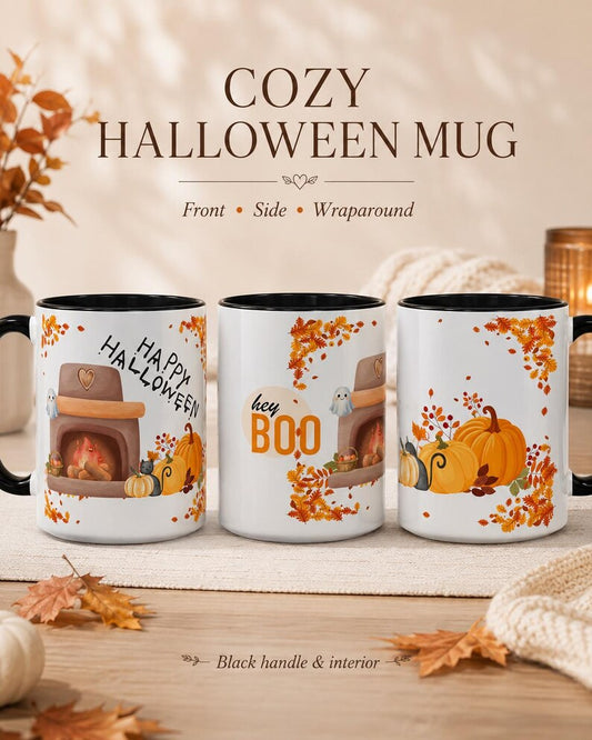 Happy Halloween Pumpkin Scene Mug | Accent Coffee Mug