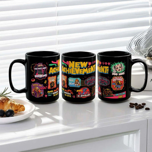 Dungeon Crawler Coffee Mug, New Achievement Unlocked Ceramic Cup, LitRPG Gamer Book Merch, Funny Level Up Gift for Gamers 11oz 15oz