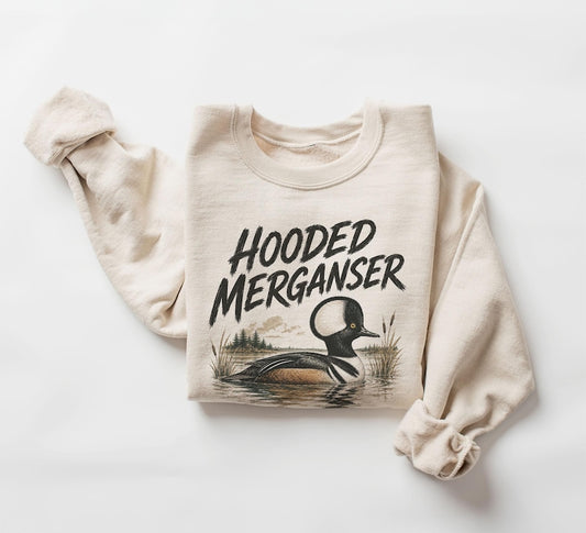 Hooded Merganser Duck Birding Gift - Unisex Adult Crewneck Sweatshirt