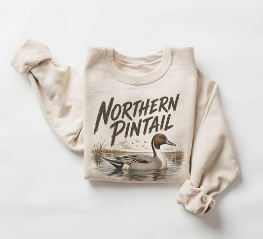 Northern Pintail Duck Birding Hunting Gift - Unisex Adult Crewneck Sweatshirt